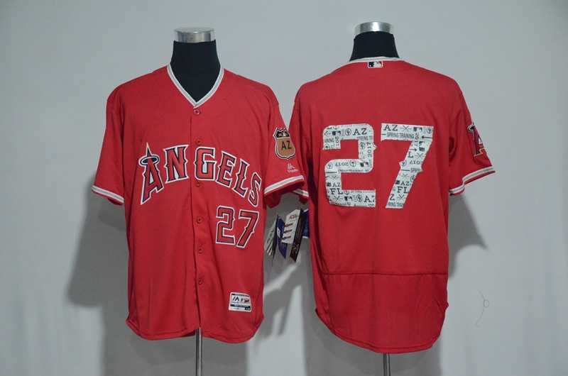 Los Angeles Angels of Anaheim #27 Mike Trout (No Name) Red 2017 Spring Training Flexbase Collection Stitched Jersey,We sell and wholesale Los Angeles Angels of Anaheim #27 Mike Trout (No Name) Red 2017 Spring Training Flexbase Collection Stitched Jersey on line form chian!
